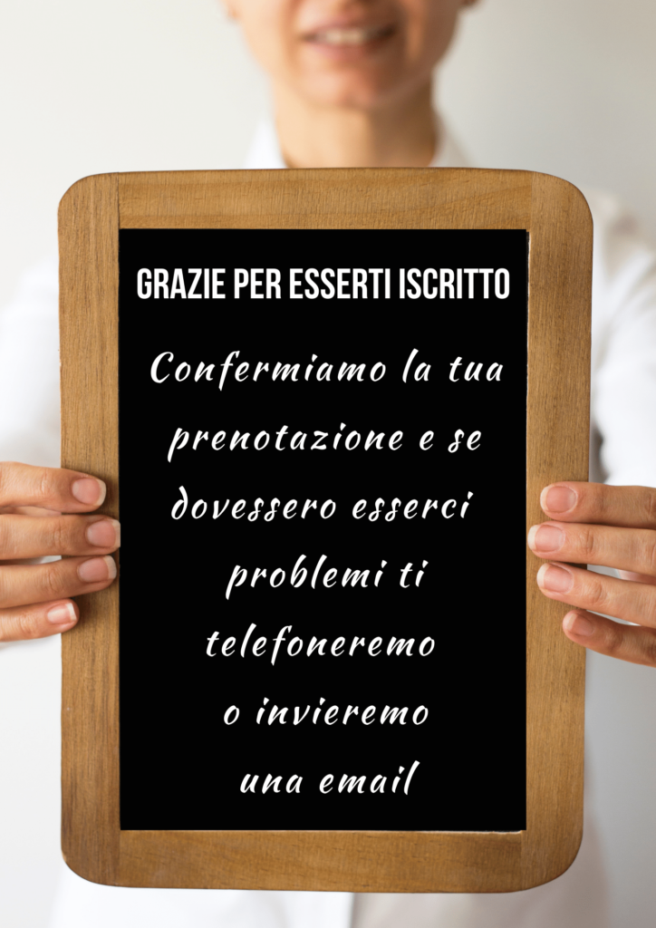 Pagina di ringraziamento per iscrizione